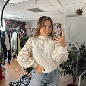 Free People Sweetest Thing Thermal Top White Size XS